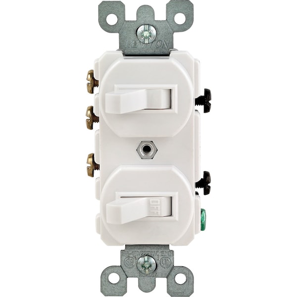 Leviton Leviton 15 amps Single Pole or 3-way Rocker Duplex Combination Switch White 1 pk 05241-0WS - main